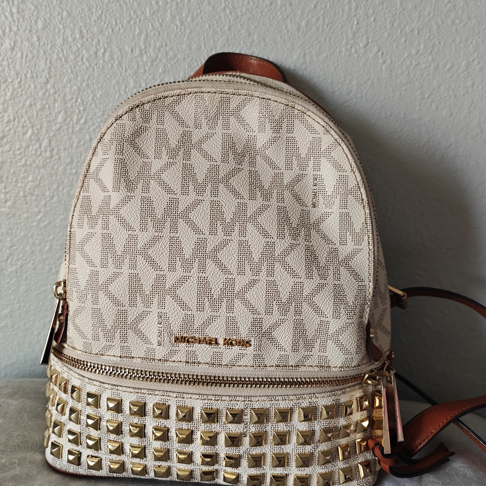 Michael Kors Cream Studded Backpack